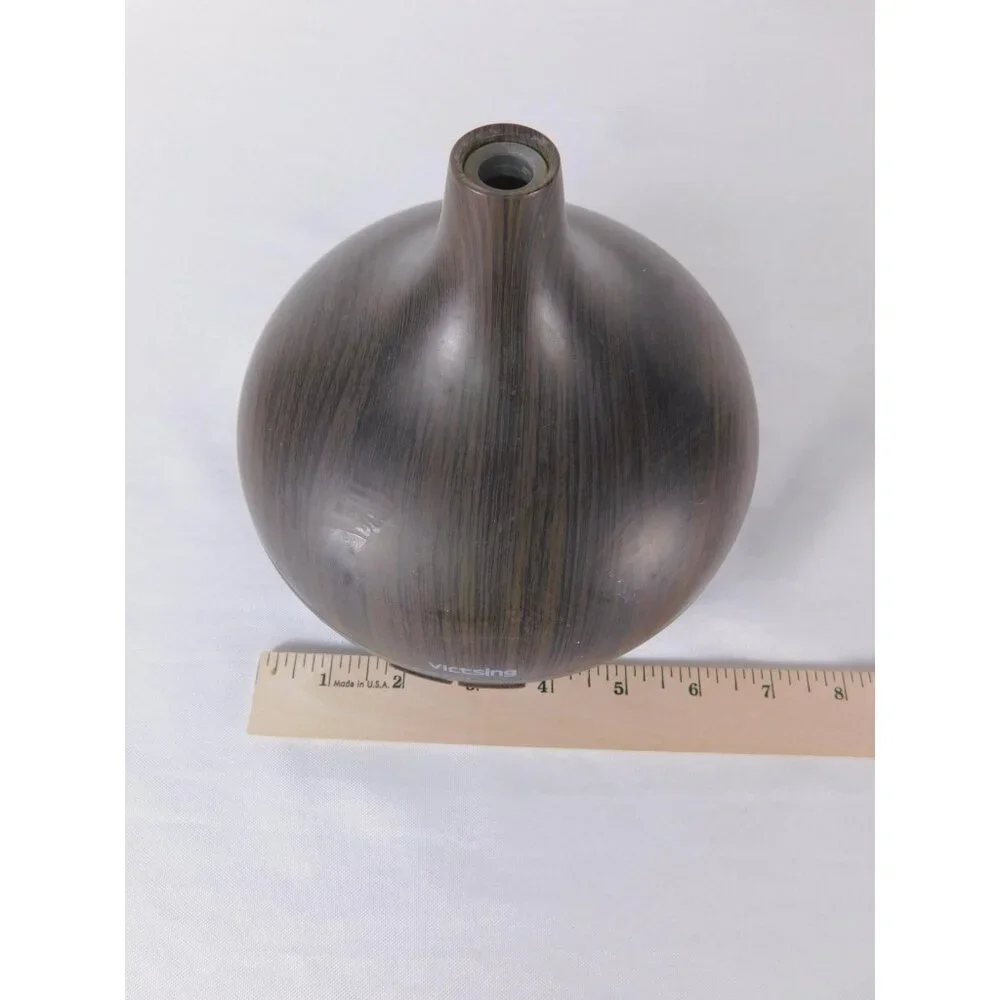 VicTsing Ultrasonic Oil Diffuser HM004 Brown Wood Grain Plug In Timer Aroma